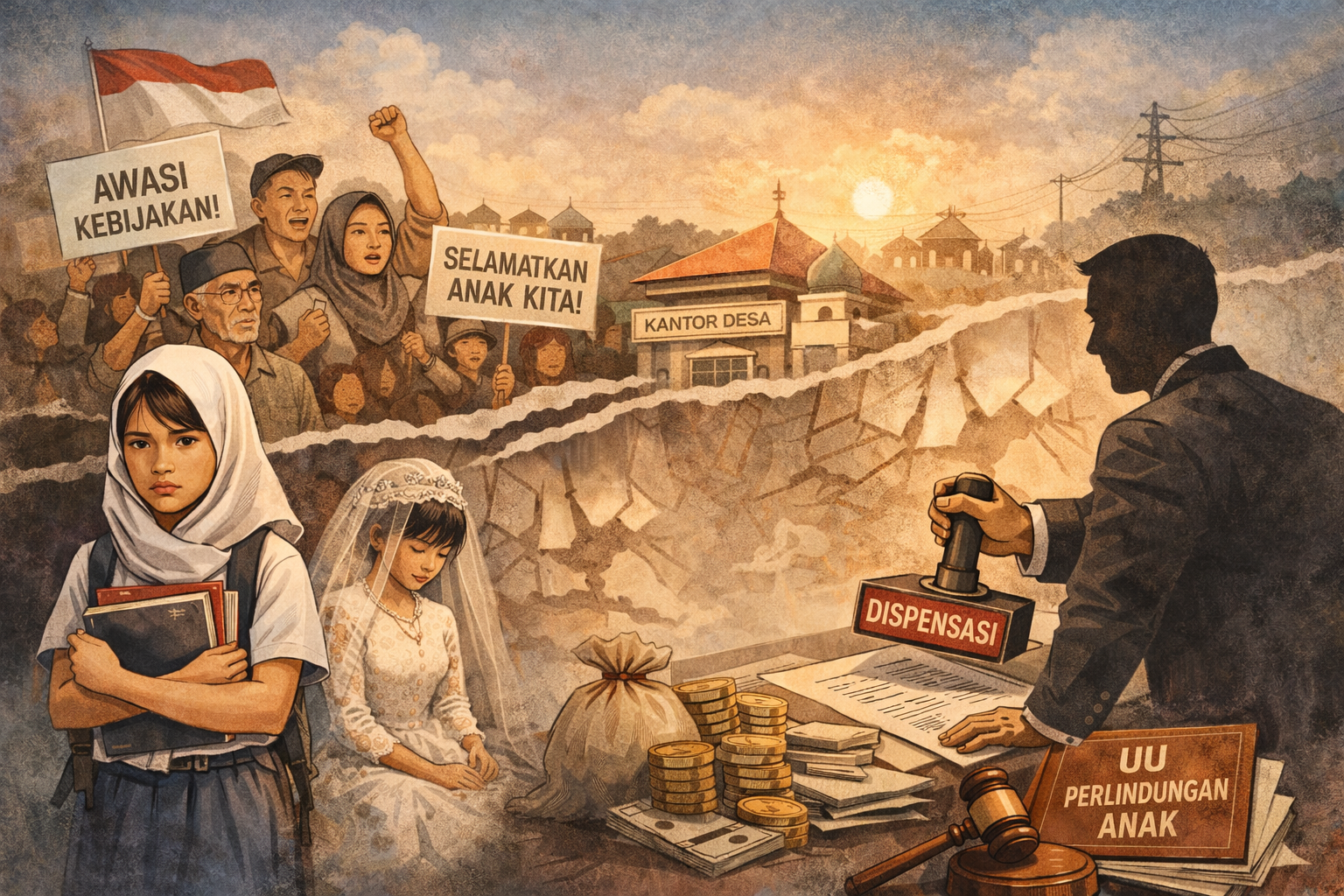 Ilustrasi pernikahan dini di Bojonegoro akibat longgarnya dispensasi kawin dan lemahnya perlindungan hak anak